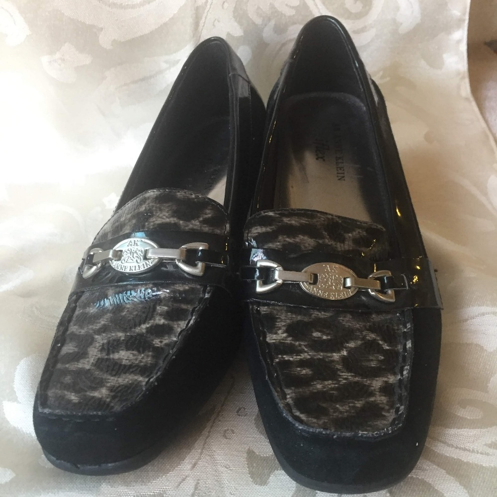 AK Anne Klein Black/Leopard IFlex Flats-Size 6 - Picture 6 of 8